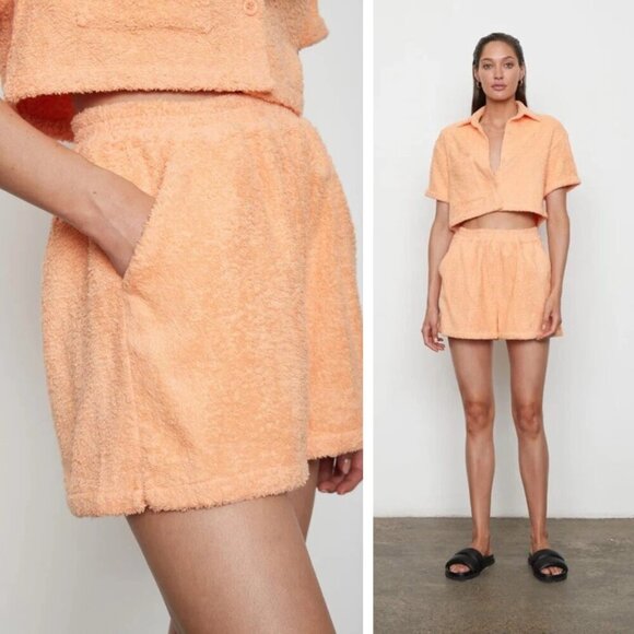 NEW Atoir Villa Shorts Mango French Terrycloth Loungewear Athleisure Resortwear - Picture 1 of 5